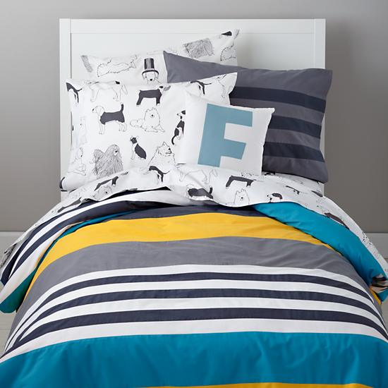 Wide Lined Striped Boys Bedding