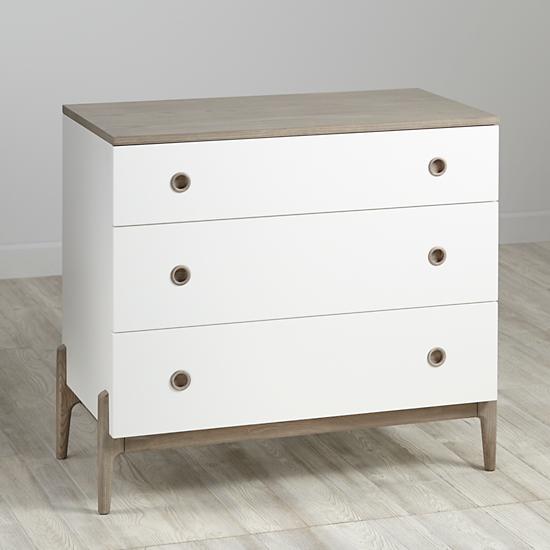 Wrightwood Grey Stain And White 3 Drawer Kids Dresser