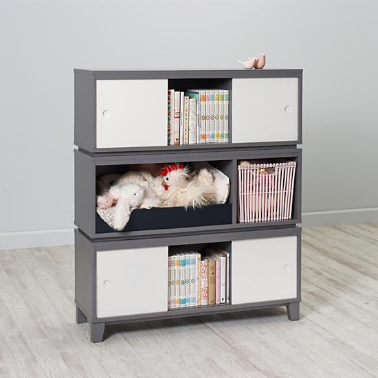 Grey District Storage Bench / Bookcase 
