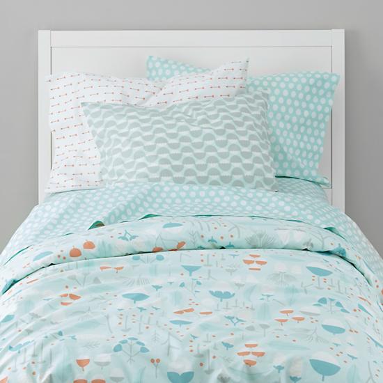 Blue Well Nested Forest Organic Boys Bedding