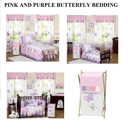 Pink and Purple Butterfly Bedding and Decor